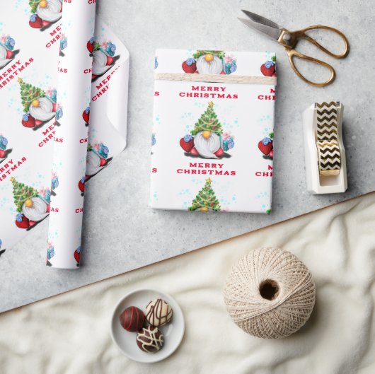 Kabouters met cadeau kerst inpakpapier (Crafts)