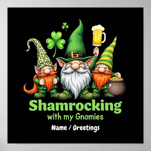 Kabouters op St. Patrick's Dag Grappig Poster (Voorkant)