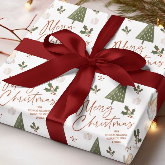 Kabouters Prettig kerstfeest VAN Aangepaste naam Cadeaupapier