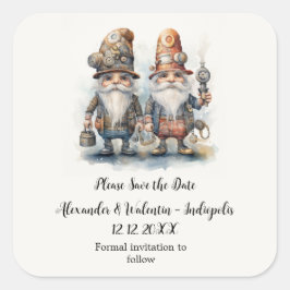 Kabouters redden de datum vierkante sticker