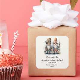 Kabouters redden de datum vierkante sticker