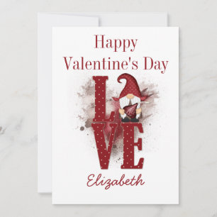 Kabouters Rode Liefde Cute Personaliseer Valentijn Feestdagenkaart