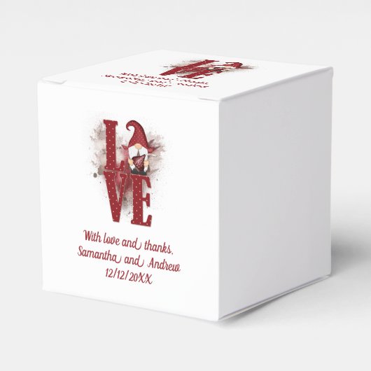 Kabouters Rood Liefde Cute Trouwen Bedankdoosjes (Voorkant Zijde)