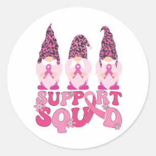 Kabouters Steun Team Borstkanker Bewustzijn Ronde Sticker