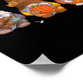 kabouters Thanksgiving kabouters met pompoenblader Poster (Hoek)