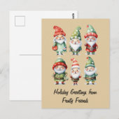 kabouters verspreiden winterjuichen briefkaart (Voorkant / Achterkant)