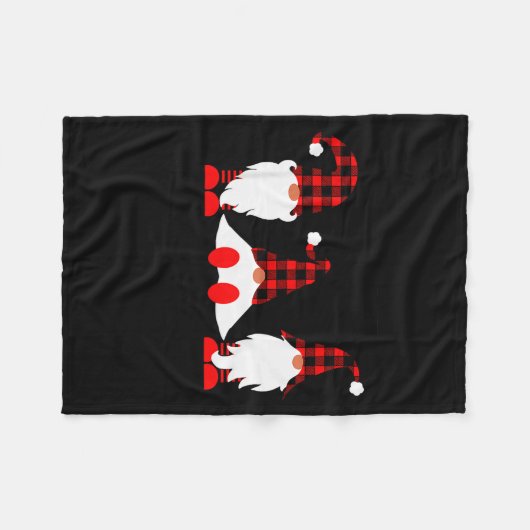 Kabouters voor de feestdagen Buffalo Plaid Kaboute Fleece Deken (Voorkant (Horizontaal))