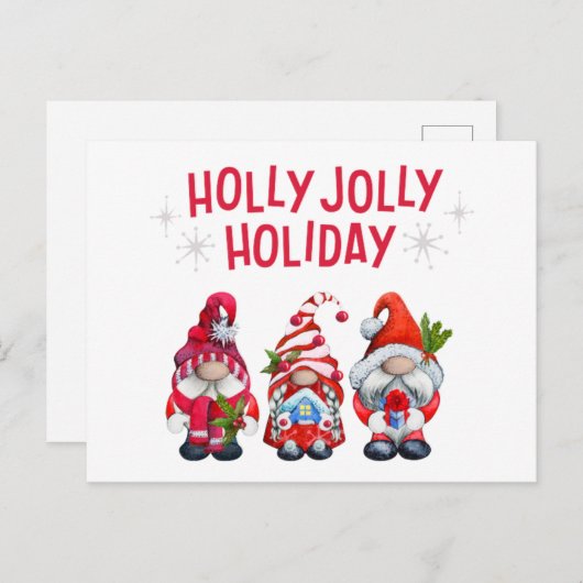 Kabouters voor een Kerst vol Hulst    Feestdagenkaart (Voorkant / Achterkant)