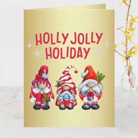 Kabouters voor een Kerst vol Kerstsfeer    Kaart (Gele Bloem)