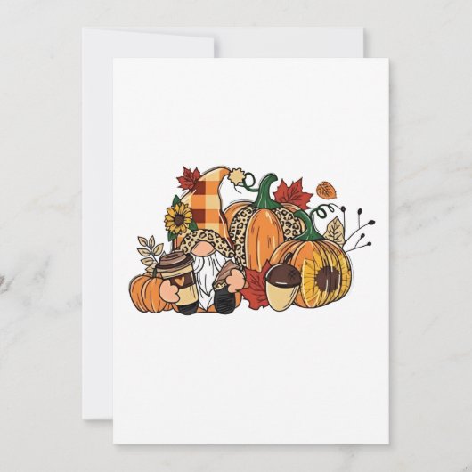Kabouters voor Thanksgiving Herfstbladeren Kaboute Kaart (Voorkant)