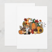 Kabouters voor Thanksgiving Herfstbladeren Kaboute Kaart (Voorkant / Achterkant)