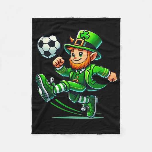 Kaboutervoetbal St. Patrick's Day Speler Jongens M Fleece Deken (Voorkant)
