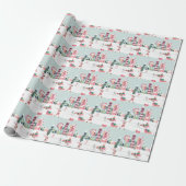 Kabouterwerkplaats Noordpool Kerstman Roze Dorp Cadeaupapier (Uitgerold)