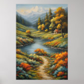Kabrende Rivier door Herfstpieken Poster (Voorkant)