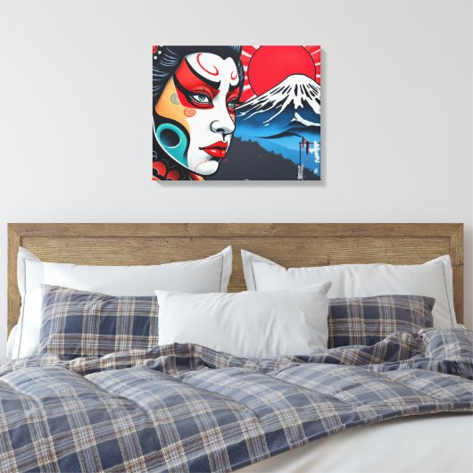 Kabuki 4 canvas afdruk (Insitu (Slaapkamer))