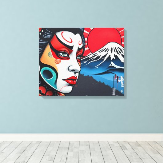 Kabuki 4 canvas afdruk (Insitu (Houten vloer))