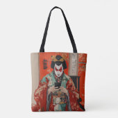 Kabuki-acteur met mobiele telefoon tote bag (Achterkant)