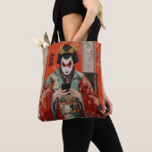 Kabuki-acteur met mobiele telefoon tote bag (Dichtbij)