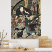 Kabuki Actors Triptych 1847 links Poster (Keuken)