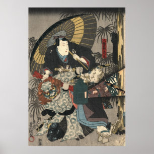 Kabuki Actors Triptych 1847 links Poster