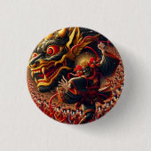 Kabuki Draak Knop Ronde Button 3,2 Cm (Voorkant)