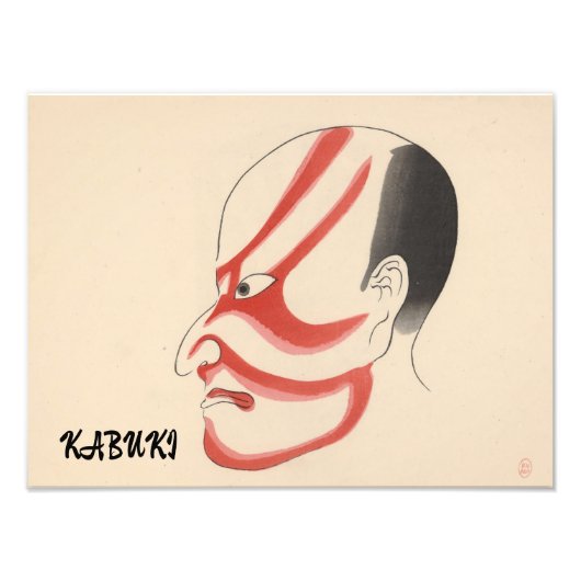  Kabuki esthetiek Grappig Japans gebruik Foto Afdruk (Voorkant)