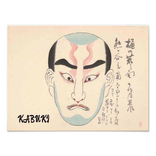 Kabuki esthetiek Grappig Japans gebruik Foto Afdruk (Voorkant)