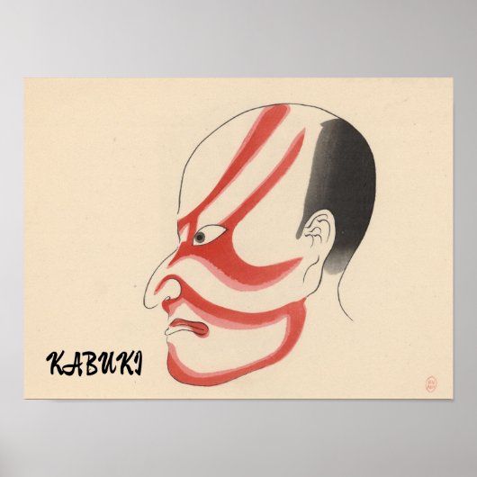 Kabuki esthetiek Grappig Japans gebruik Poster (Voorkant)