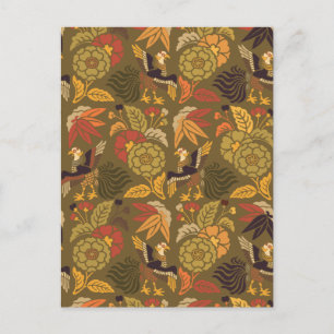 Kabuki Floral Japans Patroon Briefkaart