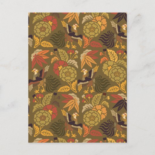 Kabuki Floral  Japans Patroon Briefkaart (Voorkant)