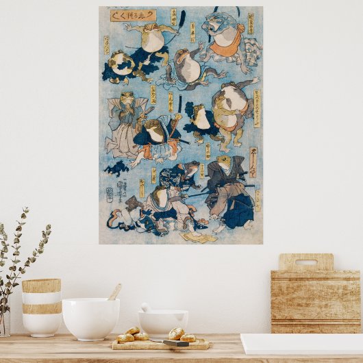 Kabuki Frogs Poster (Keuken)