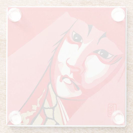 Kabuki Glass Onderzetter Square (Achterkant)