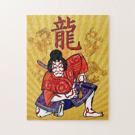 Kabuki Japanse Actor Folk Art Legpuzzel (Verticaal)