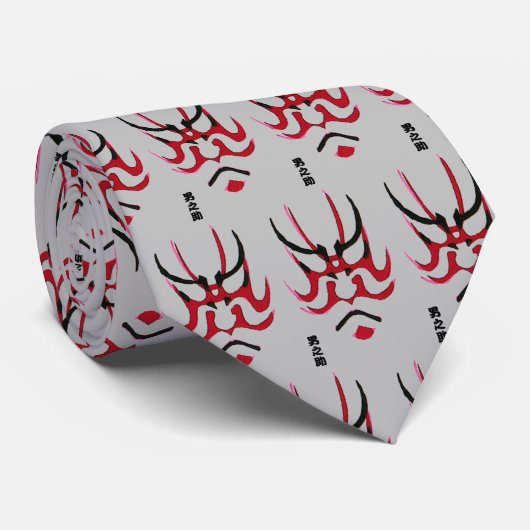 Kabuki Makeup Design (Kumadori) Stropdas (Opgerold)