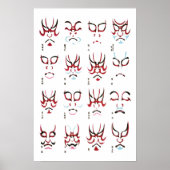 Kabuki Makeup-ontwerp Poster (Voorkant)
