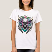 Kabuki Oni masker en schedel T-shirt (Voorkant)