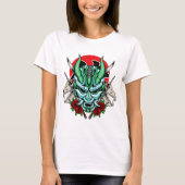 Kabuki Oni masker en schedel T-shirt (Voorkant)