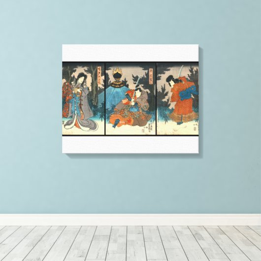 Kabuki Samurai 1847 Canvas Afdruk (Insitu (Houten vloer))