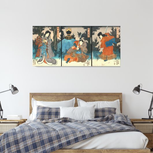 Kabuki Samurai 1847 Canvas Afdruk (Insitu (Slaapkamer))