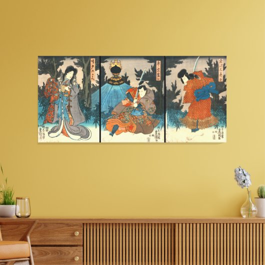Kabuki Samurai 1847 Canvas Afdruk (Insitu (Woonkamer))
