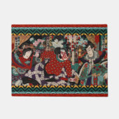 Kabuki Samurai Warriors Woodblock Deurmat (Voorkant)