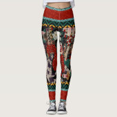 Kabuki Samurai Warriors Woodblock Leggings (Voorkant)