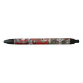 Kabuki Samurai Warriors Woodblock Zwarte Inkt Pen (Voorkant)