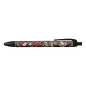 Kabuki Samurai Warriors Woodblock Zwarte Inkt Pen (Bovenkant)