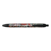 Kabuki Samurai Warriors Woodblock Zwarte Inkt Pen (Achterkant)