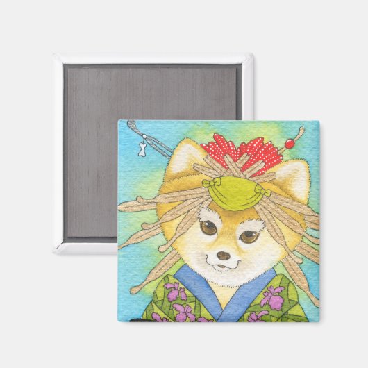Kabuki Shiba Inu magneet (Voorkant / Achterkant)