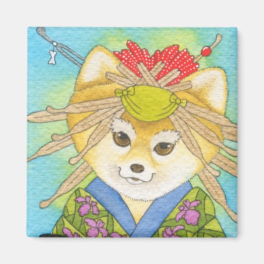 Kabuki Shiba Inu magneet (Voorkant)