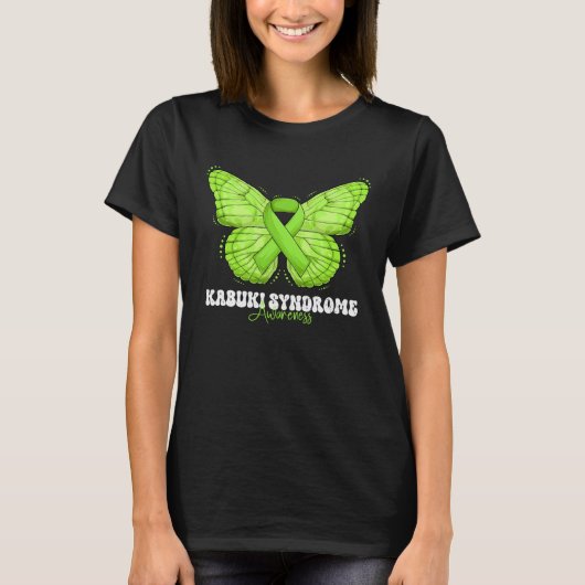 Kabuki Syndrome Awareness Month Lime Green Ribbon  T-shirt (Voorkant)