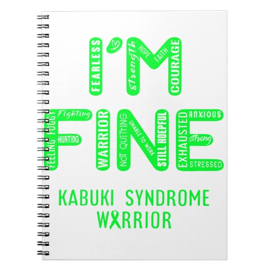 Kabuki Syndrome Warrior - IK BEN FINE Notitieboek (Voorkant)
