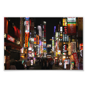 Kabukichō Tokyo Neons by Night, Japan Foto Afdruk